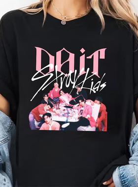 stray kids专辑DOIT周边人物印花logo设计T恤演唱会粉丝应援打底t