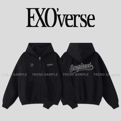 EXO粉丝见面会2025周边同款拉链连帽运动衫应援服男女印花外套上
