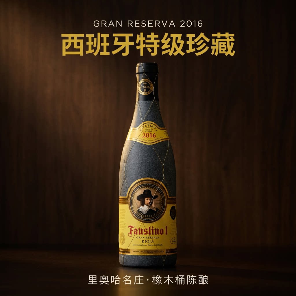 西班牙里奥哈干红葡萄酒 Faustino I菲斯特2016珍藏丹魄商务宴请