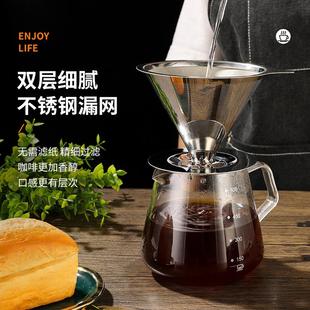 过滤网漏斗 咖啡过滤器咖啡滤网滤杯手冲咖啡器具免滤纸滴漏式