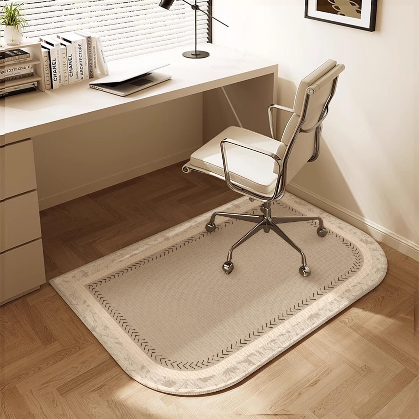 高级感书房滑轮转椅地垫电脑书桌下面学习椅子梳妆台静音脚垫地毯