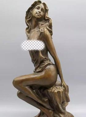 纯铜西洋美女铜雕像铜古典美女家居电视柜办公室装饰工艺品摆设