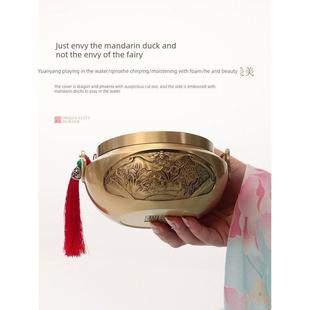 龙凤城翔国风暖手炉家用火炉黄铜炉结婚嫁妆室内中式香炉盘香炉