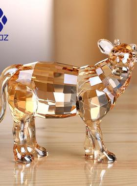 水晶摆饰牛十二生肖吉祥物创意生日礼物装饰品摆件七夕情人节礼物