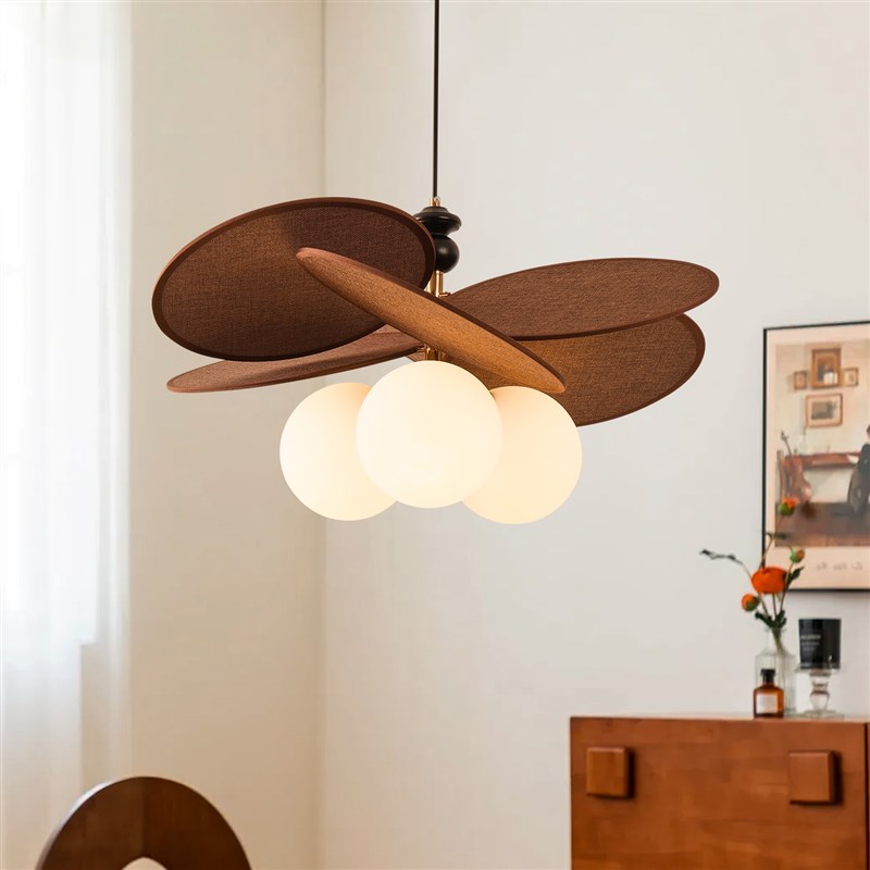 法式中古风客厅饭厅吊灯设计师款覆古藤编创意小吊灯日式饭厅灯具