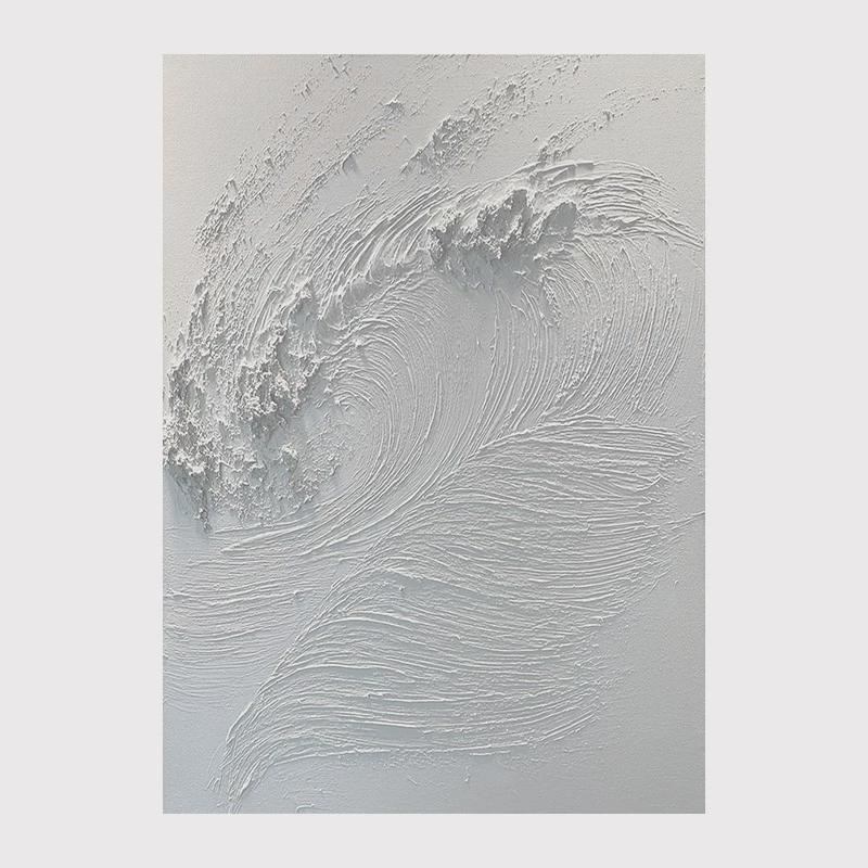 侘手绘油画抽象立体布艺纯寂风肌理画玄关挂画客厅落地装饰画漠北图片