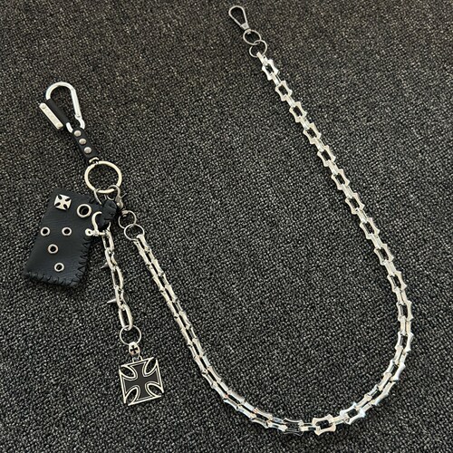 SoulMates十字火机皮套裤链中古vintage小众穿搭配饰质感钥匙包扣