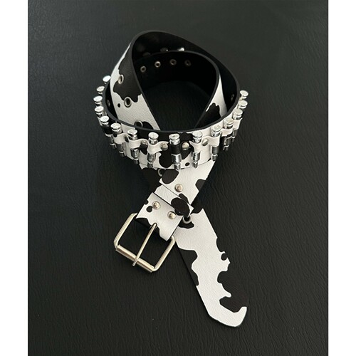 SoulMates原创奶牛纹子弹腰带中古vintage设计感穿搭单品百搭皮带