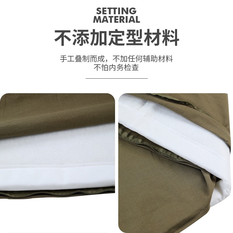 定型被军绿色模型被可盖手工豆腐块内务被无添加成型被子