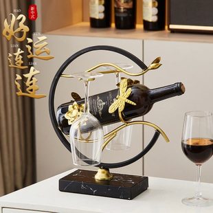 饰摆件轻奢高档高脚杯架倒挂酒柜客厅高级感家居饰品 创意红酒架装