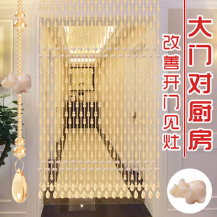 家用客厅玄关卫生间屏风挂帘子吊帘免打孔 水晶门帘珠帘隔断帘新款