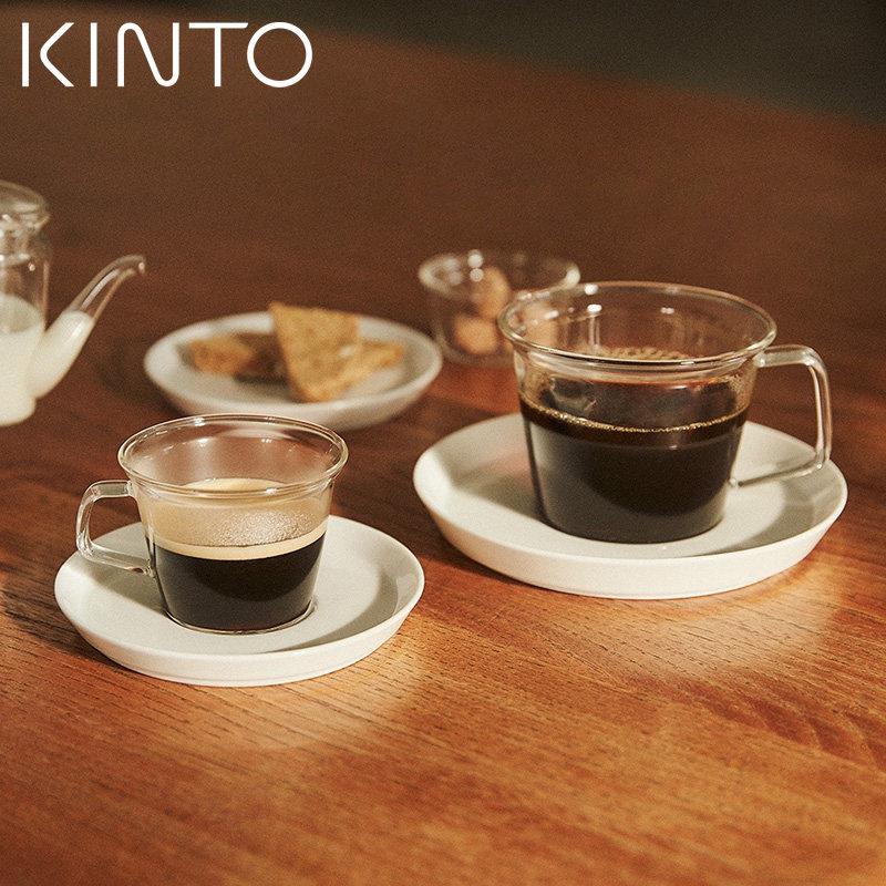 日本kinto咖啡杯CAST拿铁杯300ml办公室耐热设计师意式浓缩玻璃杯