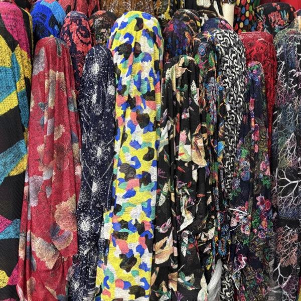 弹力提花网纱布料定制手工diy连衣裙上衣T恤高级感设计师服装面料