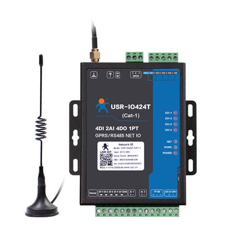现货USR-IO424T-EWR网络IO控制器继电器以太网WIFI远程开关有人