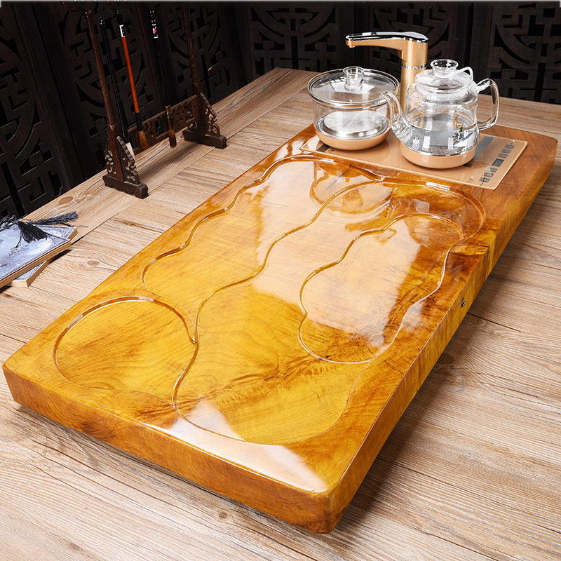 全自动楠木茶盘玻璃一体电磁炉茶台茶海家用办公功夫茶具,餐饮具,茶盘,淘宝优惠券,粉丝福利购,淘宝优惠卷