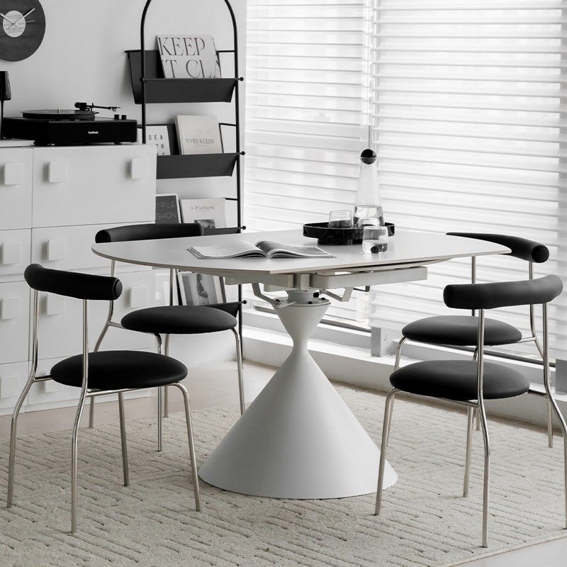 Nodi ene现代岩板餐桌家用小户型伸缩圆形方形饭桌子,住宅家具,岩板餐桌,淘宝优惠券,粉丝福利购,淘宝优惠卷