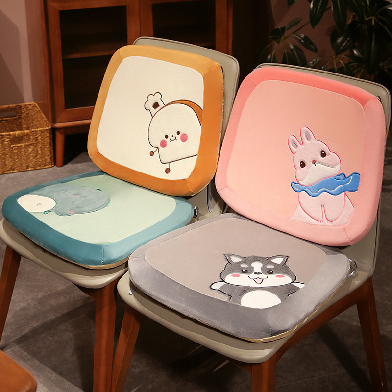 卡通动物乳胶坐垫学生教室加厚椅垫板凳垫办公室久坐屁垫座椅垫子