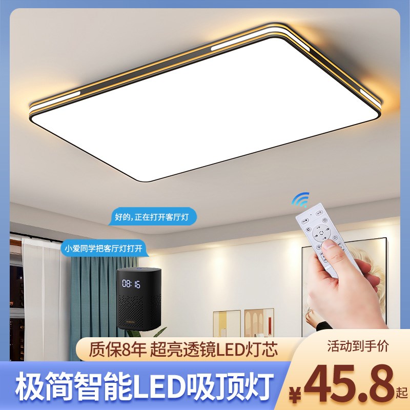简约大气长方形家用客厅大灯led吸顶灯2024年新款现代主卧室灯具