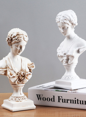 复古维纳斯雕塑欧式做旧人物雕像工艺品石人像书柜小摆设