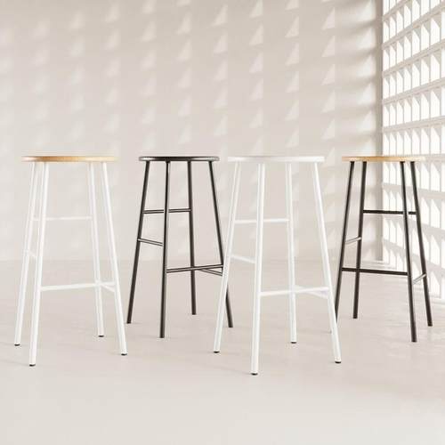 可叠放吧台椅子北欧家用吧台凳实木高脚凳岛台高脚椅休闲酒吧椅