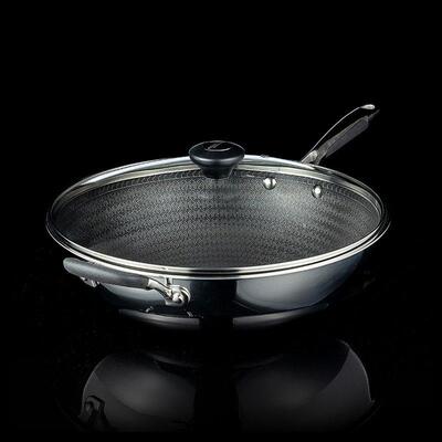 MEYER/美亚不锈钢蜂窝不沾炒锅平底锅不沾锅家用蛋牛排煎锅电磁炉