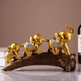 聚财象摆件招财创意客厅玄关电视柜装 饰办公室桌面工艺品轻奢高档