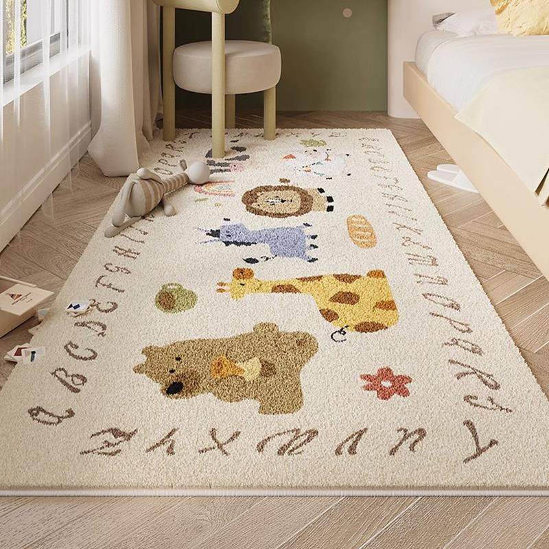 儿童地毯地垫女孩卧室床边毯防滑男孩房间卡通仿羊绒床下床前脚垫,居家布艺,床边毯,淘宝优惠券,粉丝福利购,淘宝优惠卷