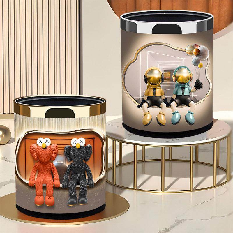 可爱卡通儿童无盖垃圾桶家用客厅创意宿舍办公室纸篓网红高颜值