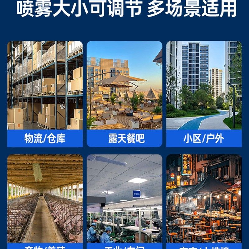 工业喷雾风扇大功率强力户外水冷雾化加湿除尘商用工业水雾落地扇