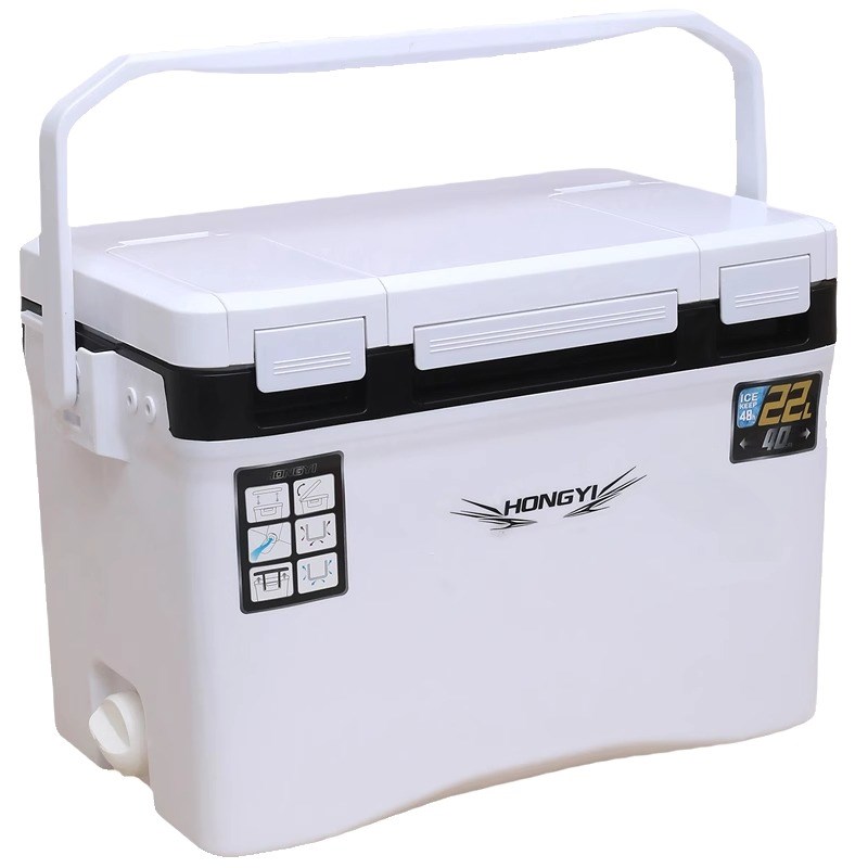 22L海钓保温箱冷藏箱PU活虾钓鱼箱户外便携增氧孔可坐保鲜箱10-85