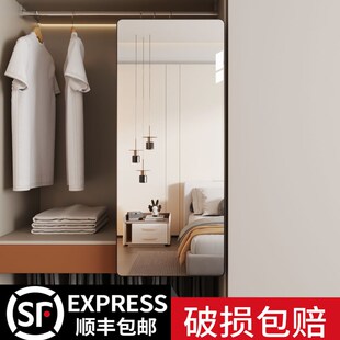 旋转衣柜镜入户卧室柜子隐藏内置镜子推拉滑轨收缩侧拉全身穿衣镜