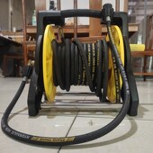 家用小功率高压洗车机出水防爆钢丝管卷管器管子收纳架盘管神奇