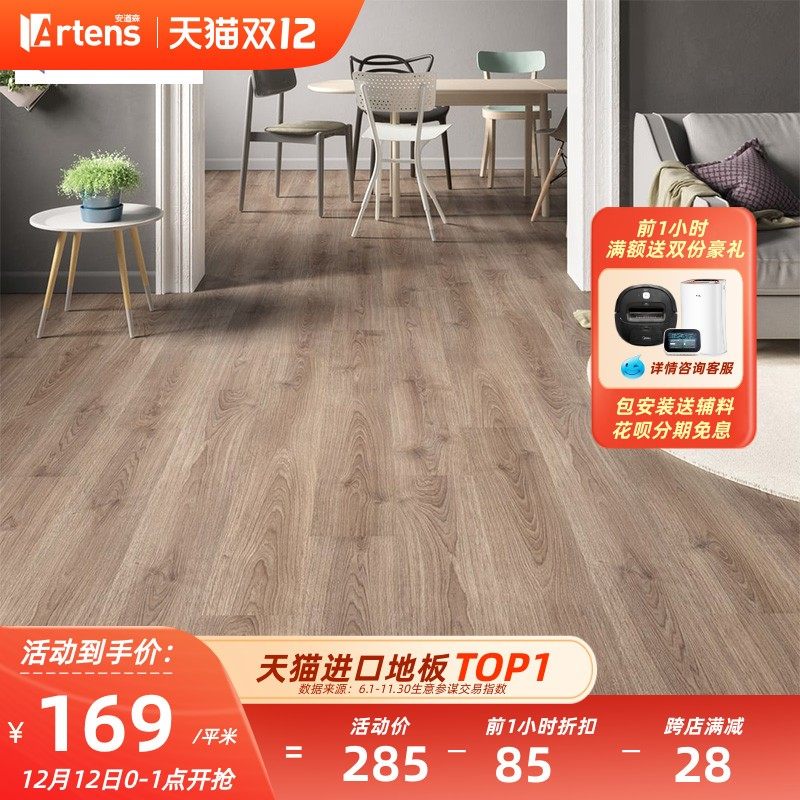 RTEN德国原装强化复合地板家用复合木地板防潮MM灰色地板