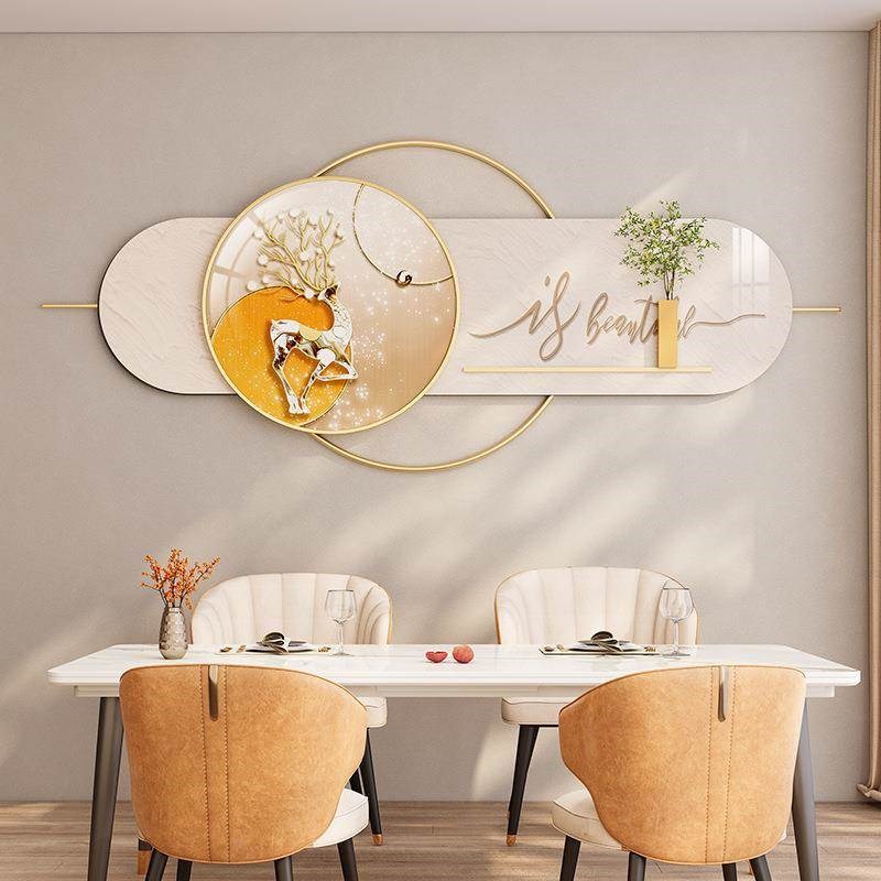 新款轻奢饭厅壁画艺术一体组合酒店民宿装饰画餐桌墙面挂画装饰品