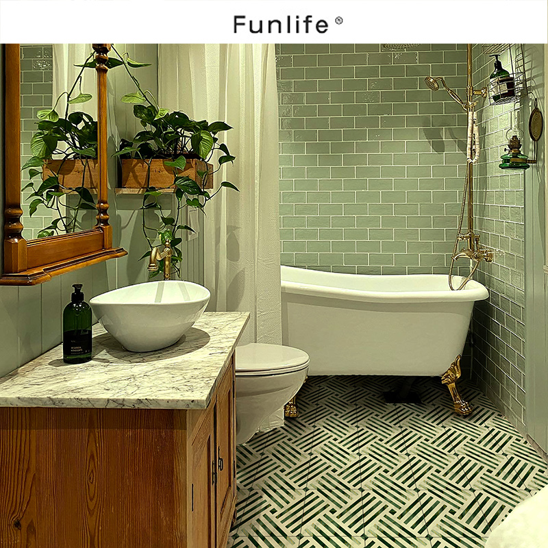 《Bloom》卫生间防水法式自粘地板贴纸PVC厨房法式清新瓷砖贴自粘