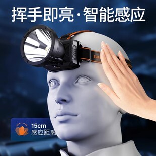 神火强光头灯超长续航锂电池感应钓鱼灯夜钓充电式头戴式照明灯