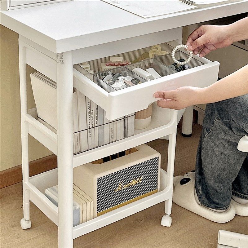 桌下书架移动小推车书桌旁落地书本收纳架办公室学生宿舍桌面书柜