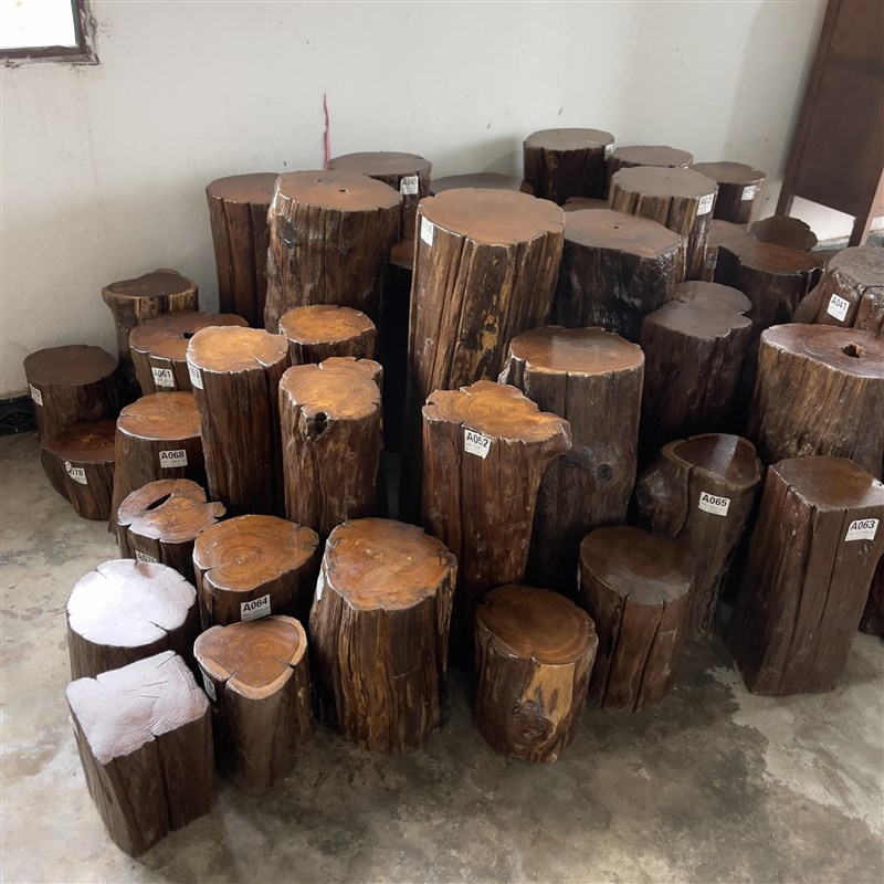 缅甸柚木墩子原生态实木树桩根雕茶几凳子底座摆件花架盆景台缅柚