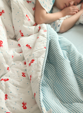 Ctle Grden轻柔棉机洗绗缝空调被人床盖+枕夏凉被金鱼姬