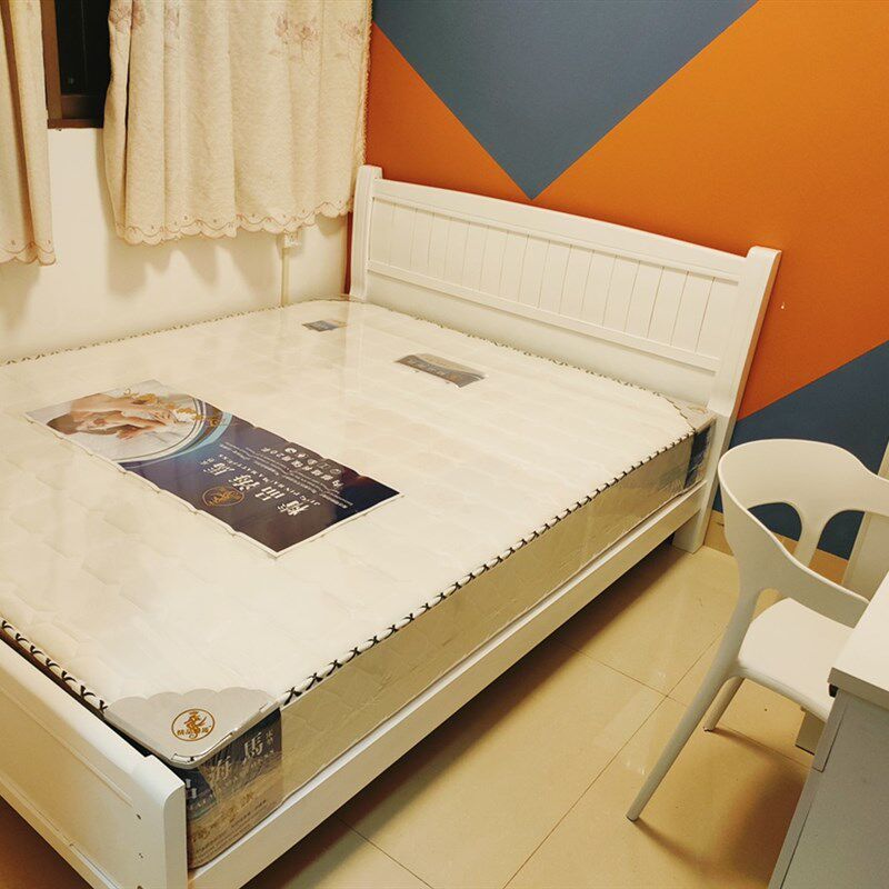 广西南宁杉木经济型实木床白色床出租房用的床