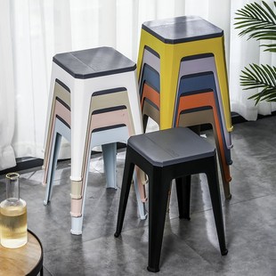 极简塑料加厚家用餐桌高凳熟胶大人结实板凳叠放凳櫈登