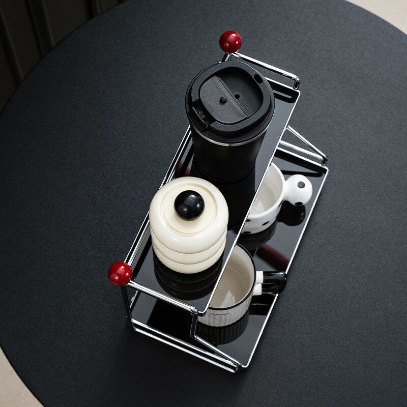 杯架银色高级感餐桌杯子收纳架餐边柜吧台马克杯展示架水杯置物架