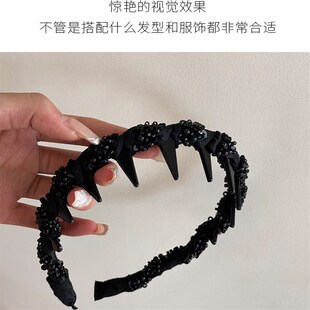 【下单立减50】覆古闪钻黑色串珠缠绕发箍_WF