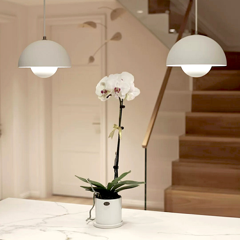 丹麦设计极简约花苞餐厅灯北欧现代卧室床头书房吧台创意三头吊灯