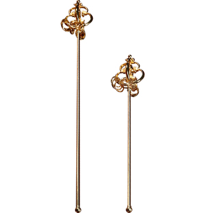 戴玉堂铜禅杖配件地藏王菩萨法杖佛像手持锡杖地藏法器小饰品摆件