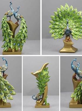 欧式孔雀花瓶摆件酒柜玄关饰品客厅装饰摆设送礼结婚新婚礼物