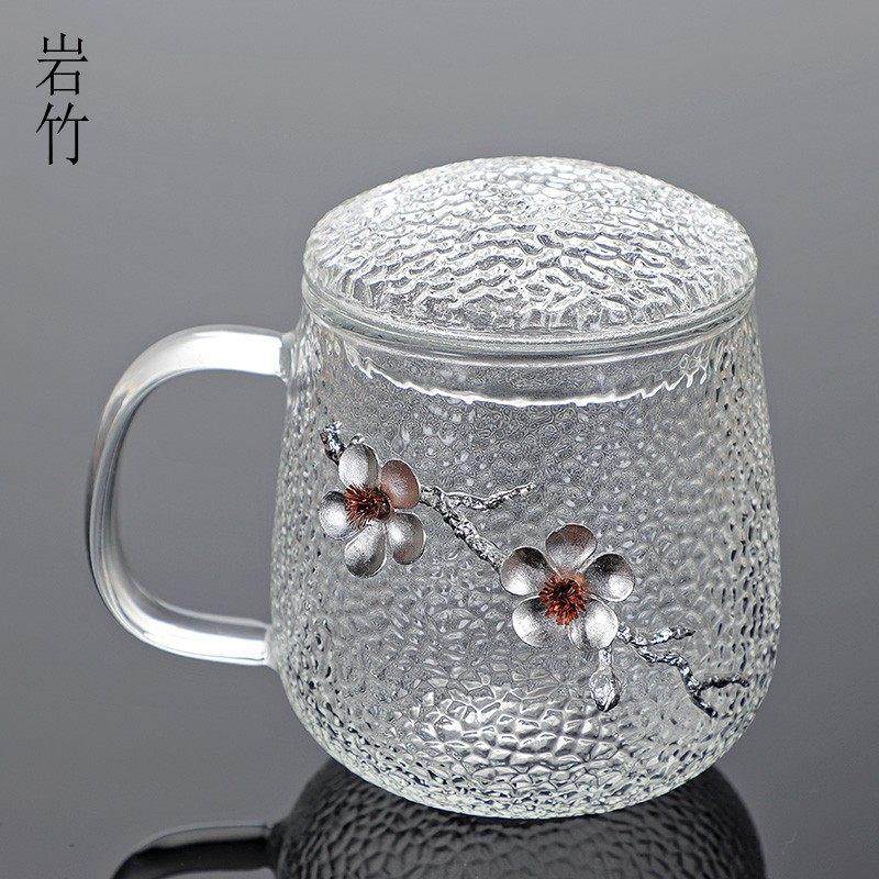 锤纹玻璃泡茶杯个人专用茶杯茶水分离杯女带盖子耐热办公室花茶杯,餐饮具,玻璃杯,淘宝优惠券,粉丝福利购,淘宝优惠卷