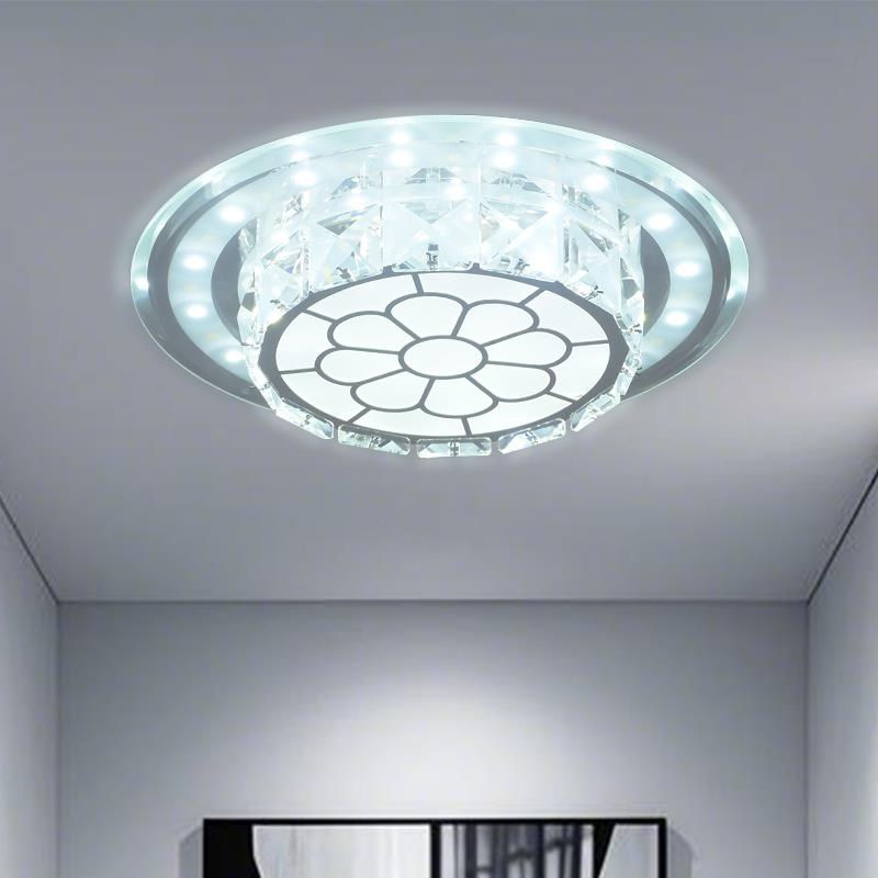 现代简约水晶LED过道走廊灯玄关入户阳台筒灯嵌入式变光明装灯具