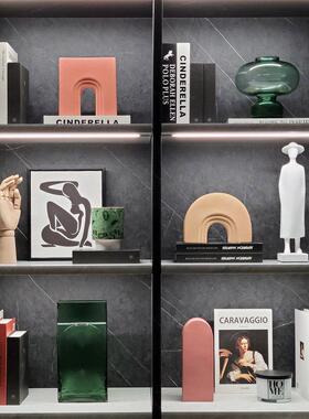 现代样板房软装饰品摆件书房酒柜简约家居创意陶瓷挂画组合ZH2648