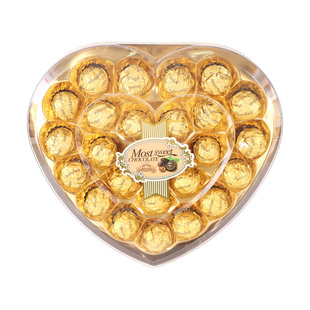 伊诺滋24粒爱心代可可脂巧克力252gx24粒生日送女朋友送老婆